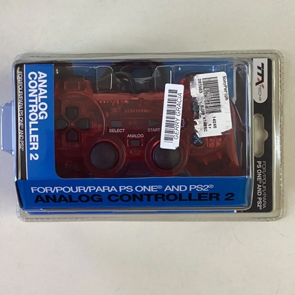 PlayStation 2 Controller Analog Controller PS One & PS2 TTX Tech Clear Red New